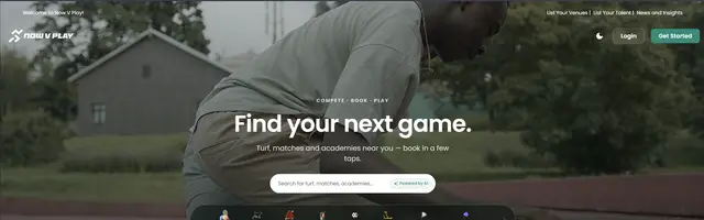 NowVPlay, screenshot of the live product